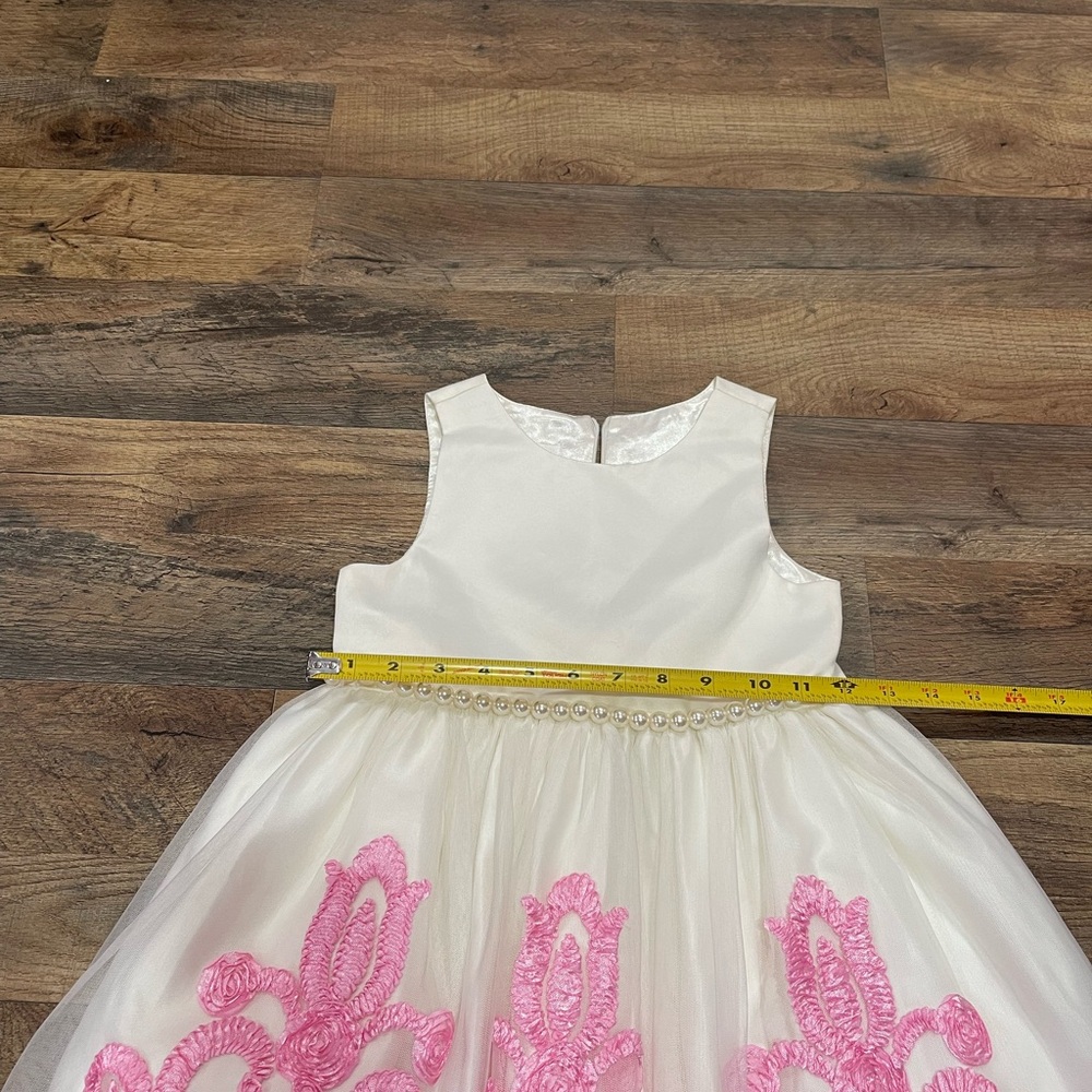 American Princess White and Pink A-Line Sundress for Weddings - Picture 8 of 12